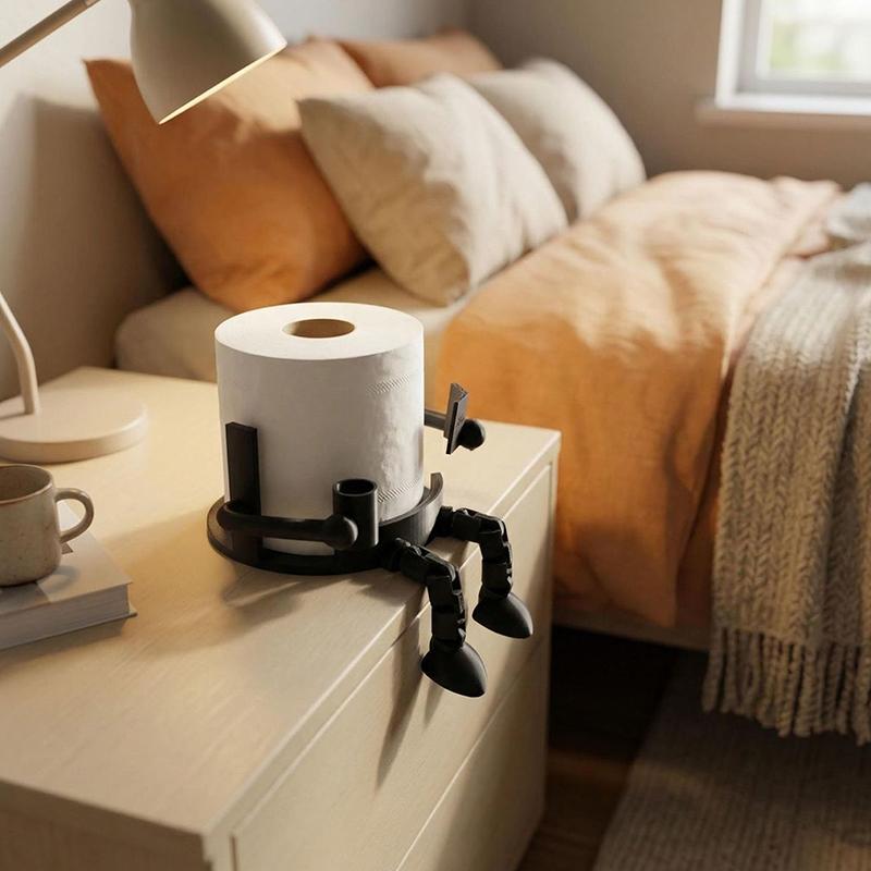 Soporte de Papel Higiénico Creativo de Pie - Divertido Diseño de Postura Sentada, Articulación Desmontable Adorno Artístico Práctico, Decoración de Baño para el Hogar