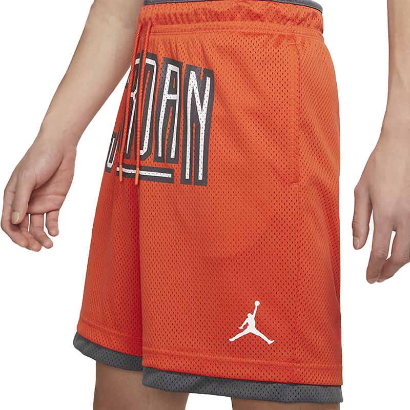 Jordan Mesh Breathable Basketball Shorts Men Bottoms Orange DX6601-869