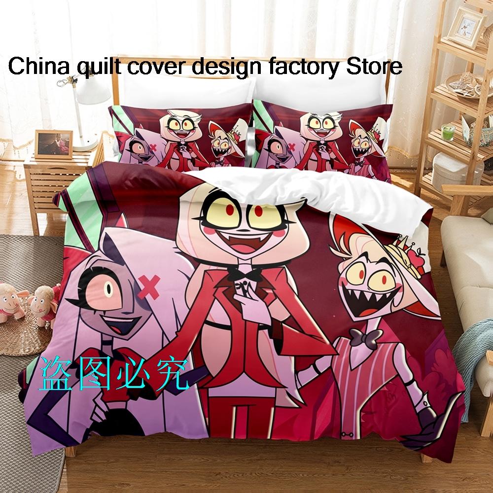 Comforter Hazbin Hotels Bedding Set Single Twin Full Queen King Size Bed Set Aldult Kid Bedroom s 3D Anime Bed