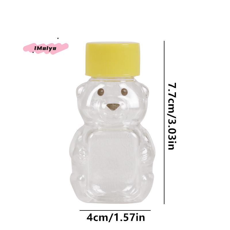 1/4Pcs Mini Bear Soy Sauce Bottles Portable Small Condiment Containers Squeeze Bottle for Picnic Travel Kitchen Supplies