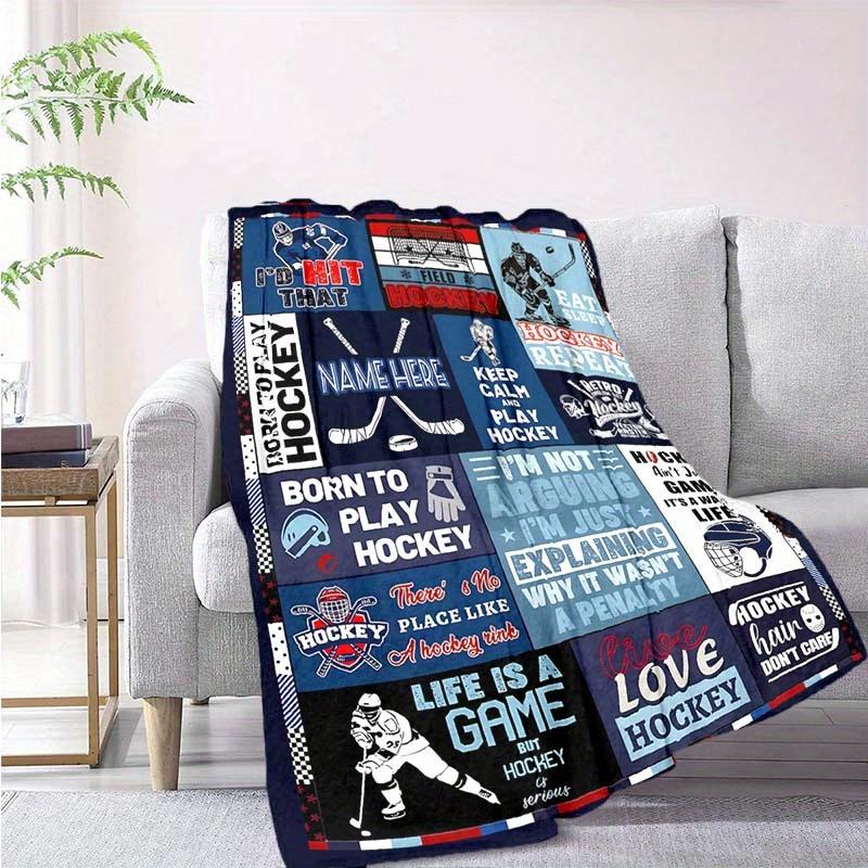 Hockey Style Customize Your Name Blanket Warm Comfortable And Soft Blankets Are Suitable For Home Chairs Office Sofas Sofas Office Camping And Gifts