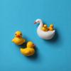 Little Yellow Duck Refrigerator Magnet Duck Mother Carrying Little Duck Cartoon 3D Animal Magnetic Sticker Decoration Po Wall
