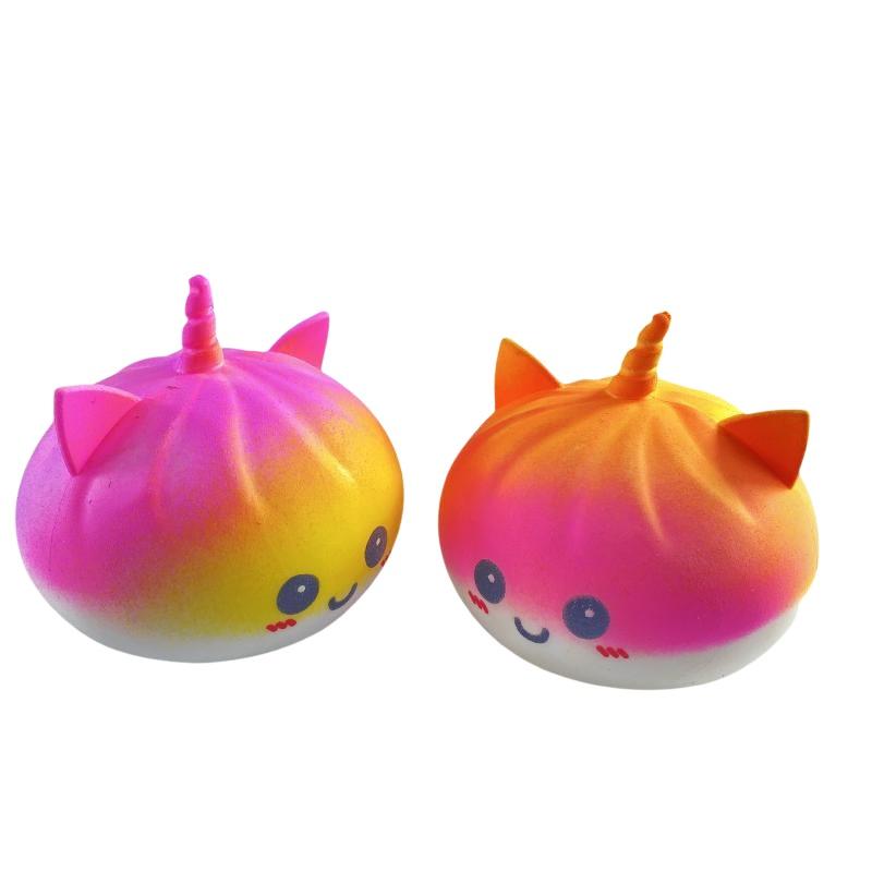 Rainbow Dumpling Squishy Stress Balls Sensory Toys Simulation Food Squishy Bun With Steamer Squeeze Toy Fans Gift