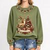 Women's Christmas Print Long Sleeve Top Casual Comfortable Fall Winter Shirt