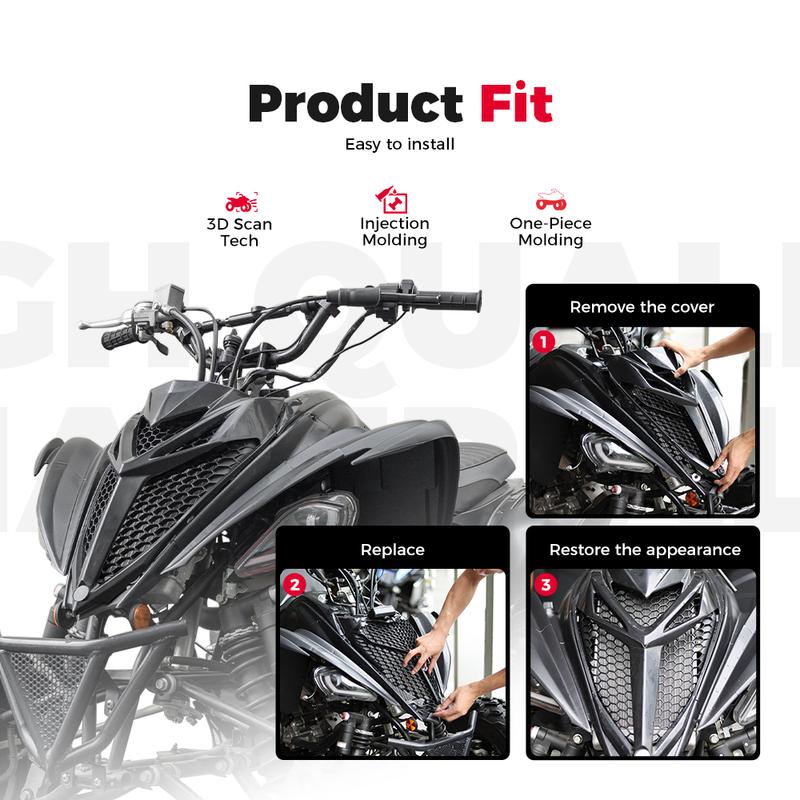 KEMIMOTO #1PE-E2467-00-00 Mesh Grill Radiator Guard Protector for Yamaha Raptor 700 700R 2013-2025Radiator Shield Grille Cover
