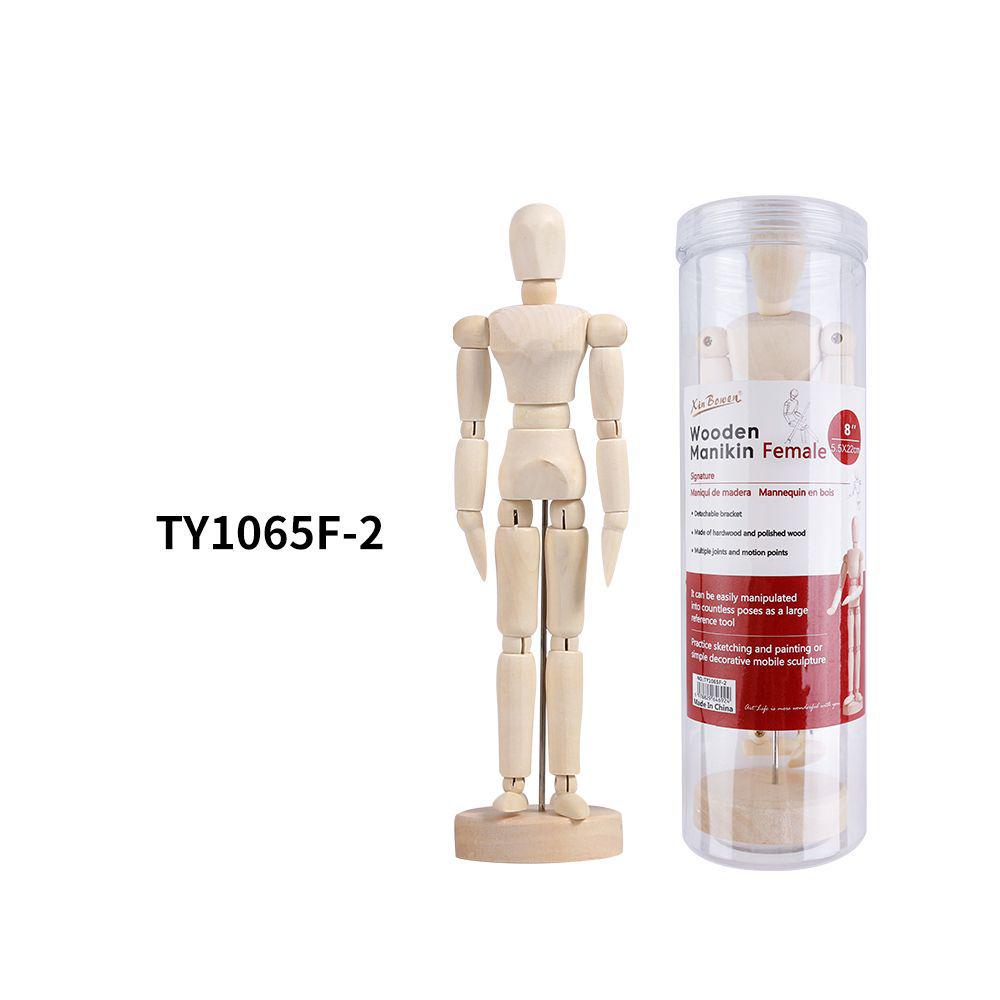 Movable Joint Wooden Dolls for Sketching and Painting - Male and Female Models