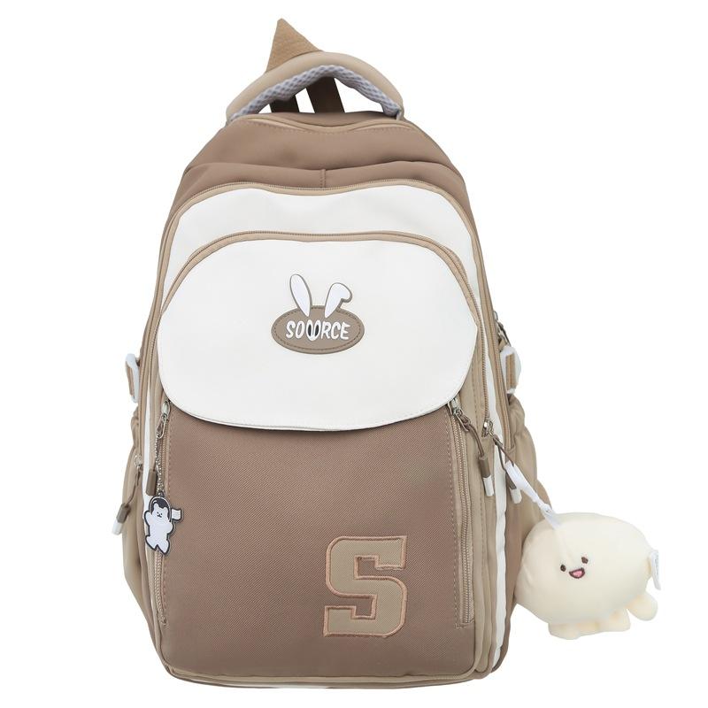 Schoolbag Casual Backpack Female Large Capacity Student School Bag Junior High School High School Student Versatile Elementary School Student Backpack
