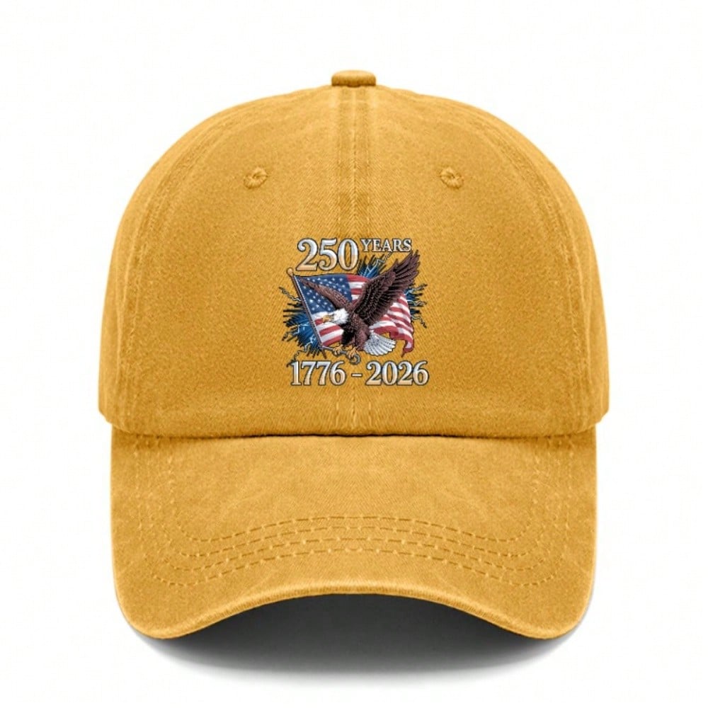 [Patriotic Baseball Cap] 250Th Anniversary Eagle Print Polyester Adjustable Sun Hat Breathable Vintage Streetwear For July 4Th Memorial Day Gift -