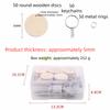 50Pcs DIY Crafts Wooden Discs with Keychain 35mm Round Wooden Ornaments  Reminder Record