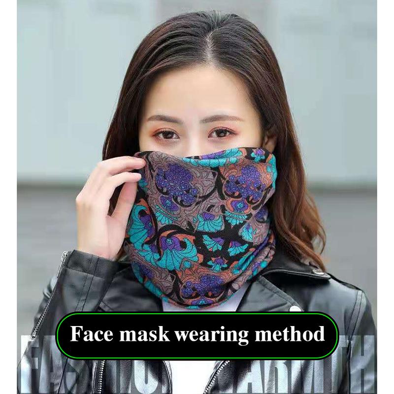 Fashion Double Head Cap Bib Twist Cap Multi-Functional Printed Scarf Cover Cap Neck Cap Face Mask Headscarf Cap