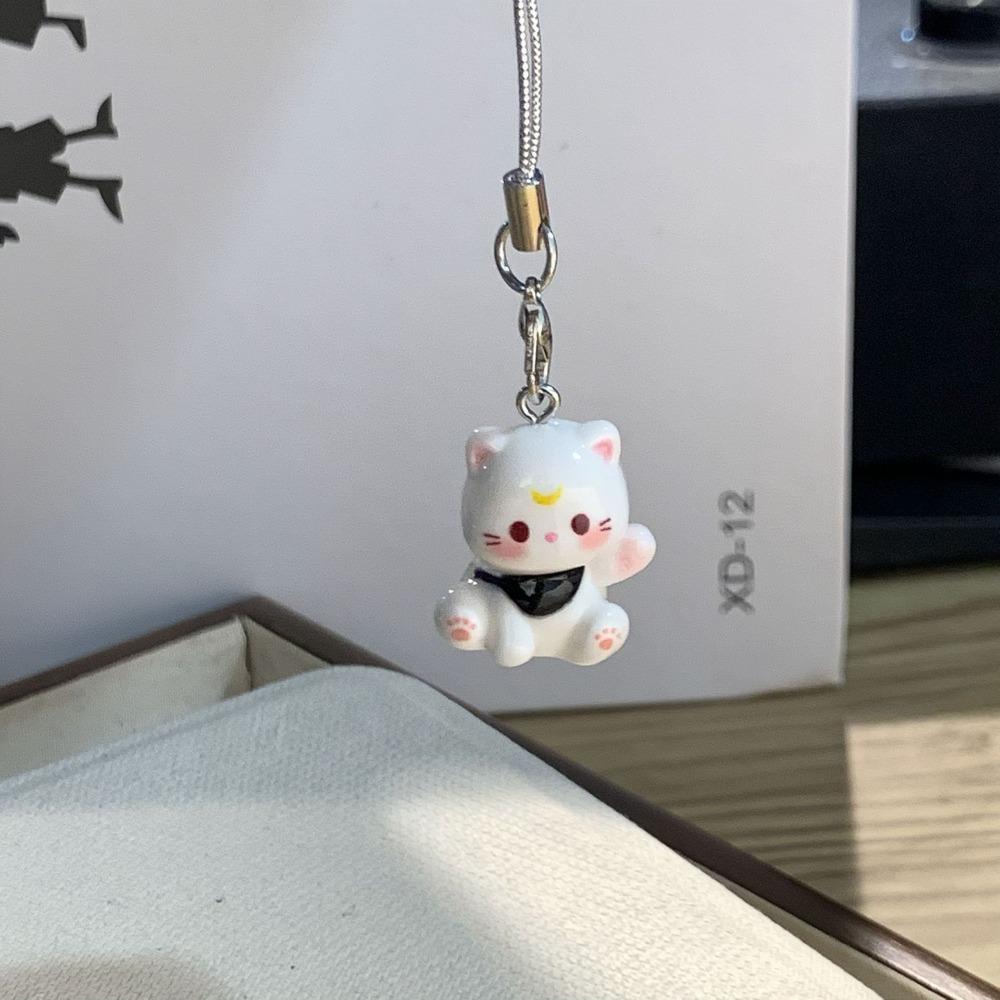 Cartoon Cat Waving Cat Keychain DIY Couple Keychains New Cute Keychain  Home Desktop Decoration