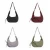 Lightweight Plaid Nylon Crossbody Bag Ballet Style Canvas Dumpling Bag  Spring Summer