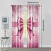 2pc,  Curtains Pink Bow Print Versatile Polyester Fabric,Without Electricity Family Party Suitable for Parties and Everyday
