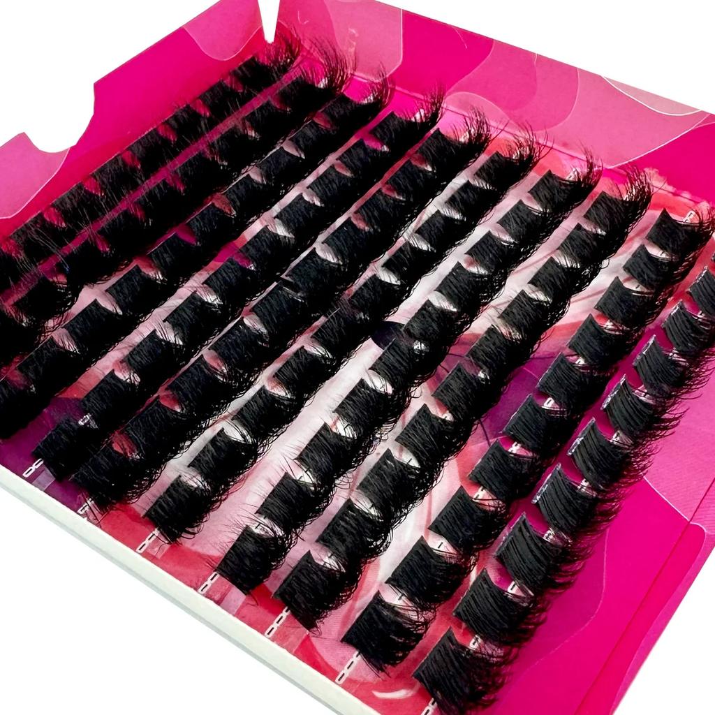 AMSN Fluffy Thick Lash Clusters DIY Eyelash Extension MIX D Curl Lash Clusters Wispy Individual Eyelash Extensions Clusters