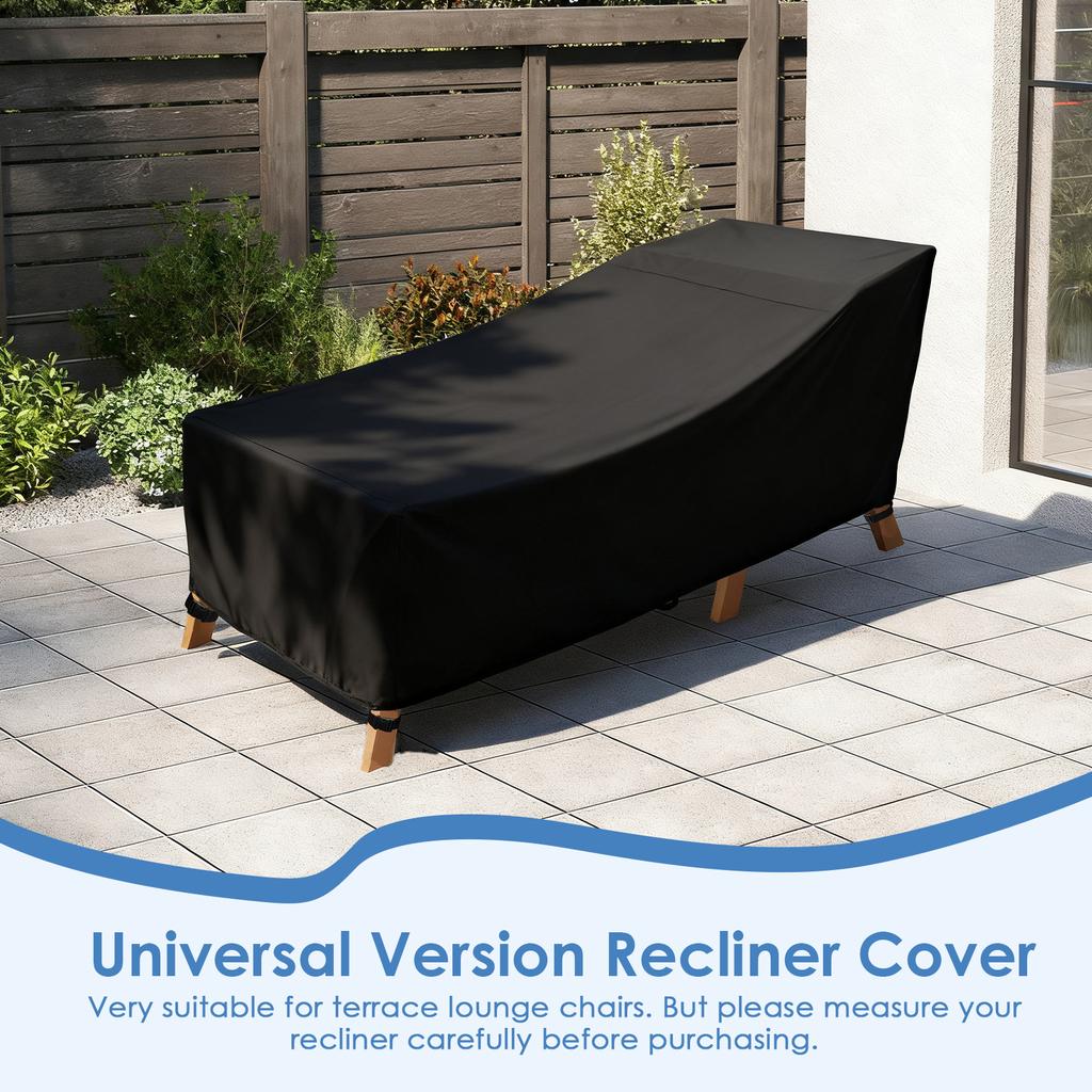 Patio Chaise Lounge Cover Waterproof Oxford Cloth Outdoor Lounge Chair Cover with Storage Bag Furniture Protective Cover