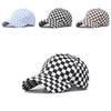 Tongue Cap Duck Printed Chessboard Plaid Design Baseball Cap Breathable Made