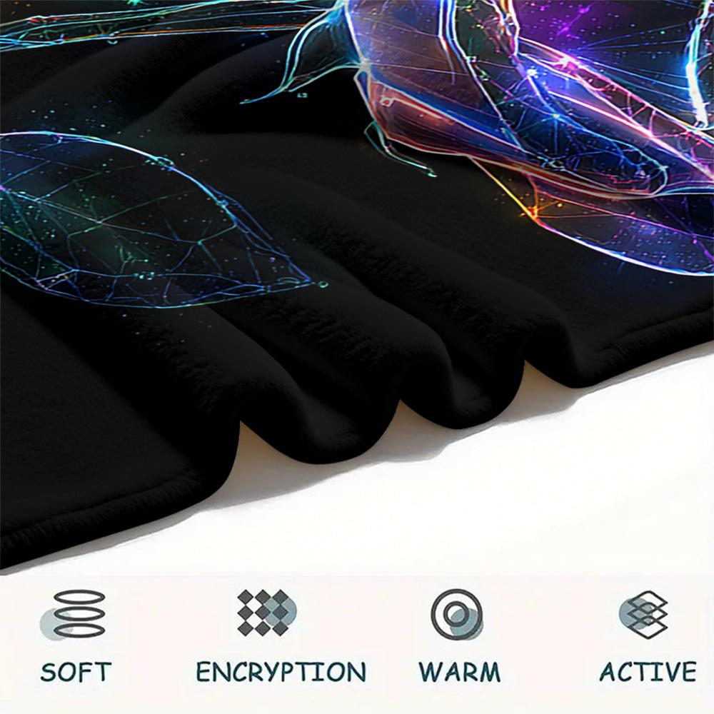 Rose Print Flannel Blanket, High Quality Comfortable for All Seasons, Home Decor, Warmth and Comfort, Perfect for Christmas Gifts