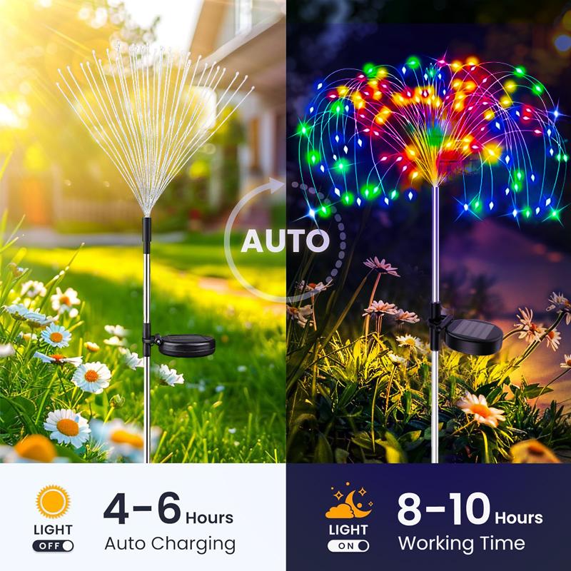 420LED Firework Lights Garden Decor Solar Power Outdoor Waterproof Pathway Flowers Lights for Patio Walkway Yard