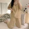 Korean-Style Cute Princess Pajama Set: Short-Sleeved Top & Long-Sleeved Trousers for Women