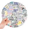 50 Black and White English Phrases Graffiti Stickers Helmet Mobile Phone Motorcycle Computer Decoration Stickers