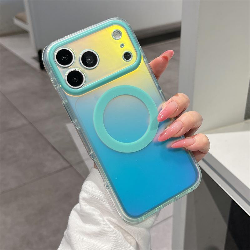 Colorful Laser Magnetic Phone Case for iPhone 16 Pro Max (17 Window)