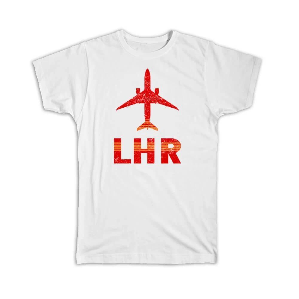 Gift T-Shirt : United Kingdom Heathrow Airport London LHR Travel Airline Pilot 2XL
