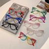 Cat-Eye Large Frame Color-Block Anti-Blue Light Glasses - Trendy Non-Prescription Eyewear