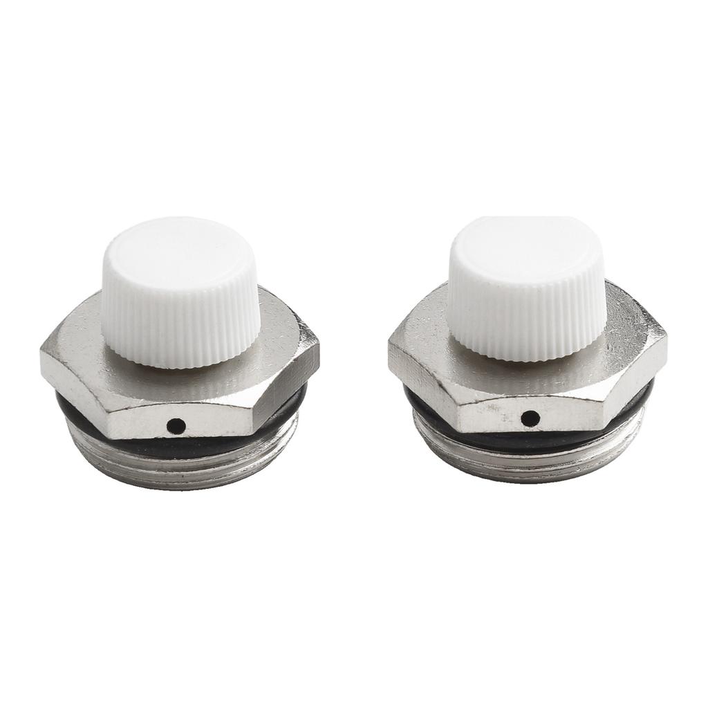 2Pcs Manual Radiator Air Vent Valves For BSP Male Thread Nickel Plated Brass for Air Venting in Radiator Heating Applications