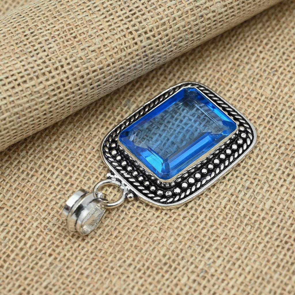 Glorious Tanzanite Gemstone 925 Sterling Silver Jewelry Handmade Pendant For Women