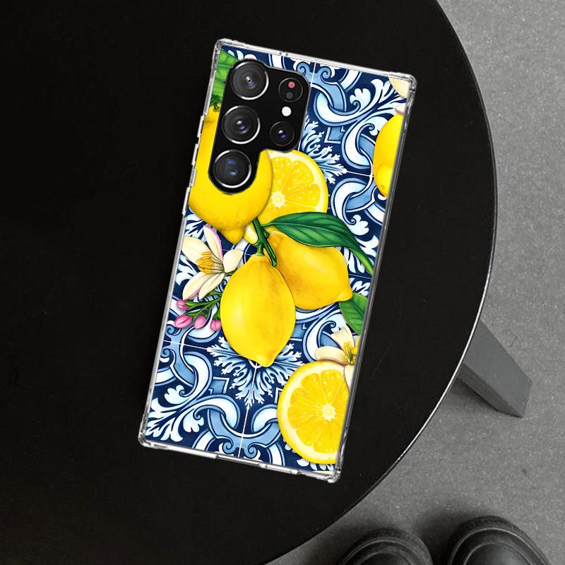 Mediterranean Lemon Phone Case Cover for Samsung Galaxy S26 S25 Edge S24 S23 Ultra S22 Plus S21 FE S20 + Art Customized Fundas G