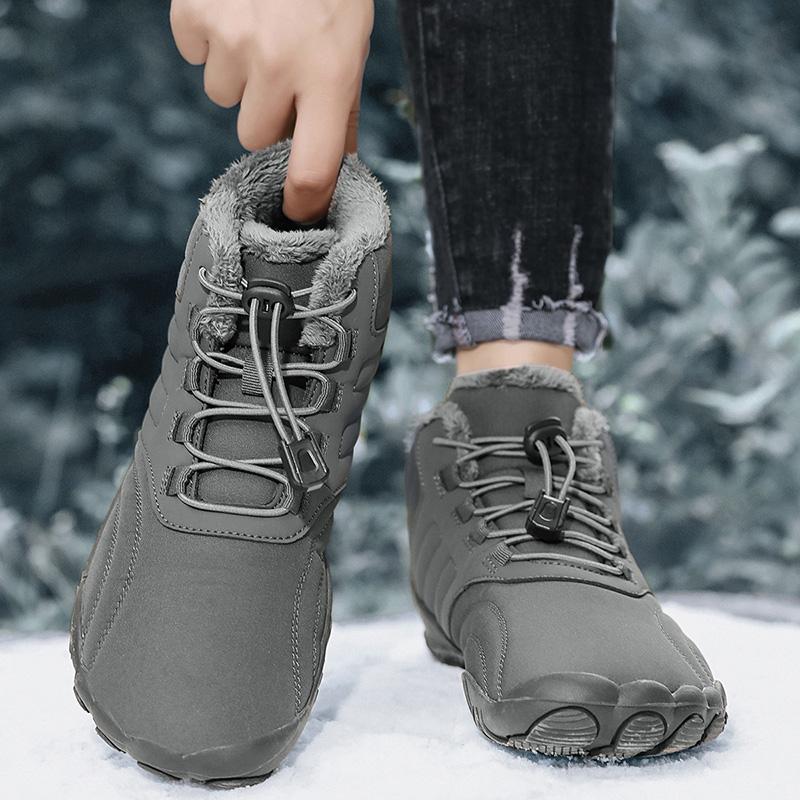 Unisex Winter Boots Men Women Waterproof Snow Cotton Boots Women Sneaker Men Barefoot Warm Fur Anti Slip Trekking Hiking Shoes