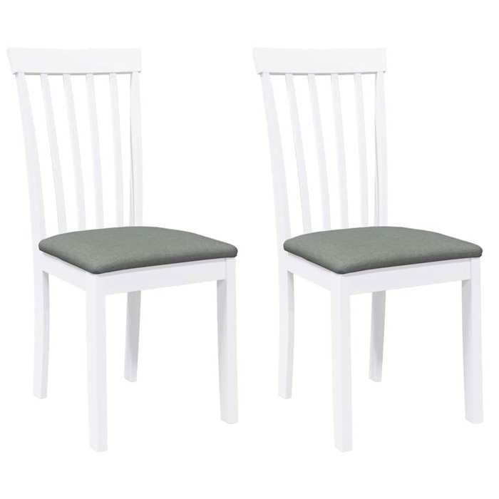 VidaXL Dining Chairs Cushions 2 Pcs White Solid Rubber Wood, Dining Chair, Chair, Living Room Chair, Chairs At 4102391