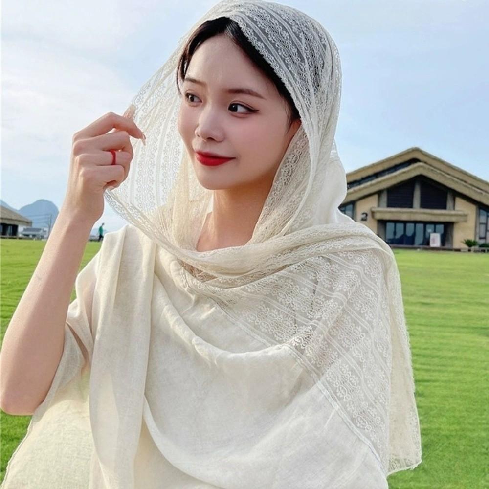 Versatile Linen Scarf Elegant Cotton Scarf Shoulder Wrap Summer Spring Autumn for Women