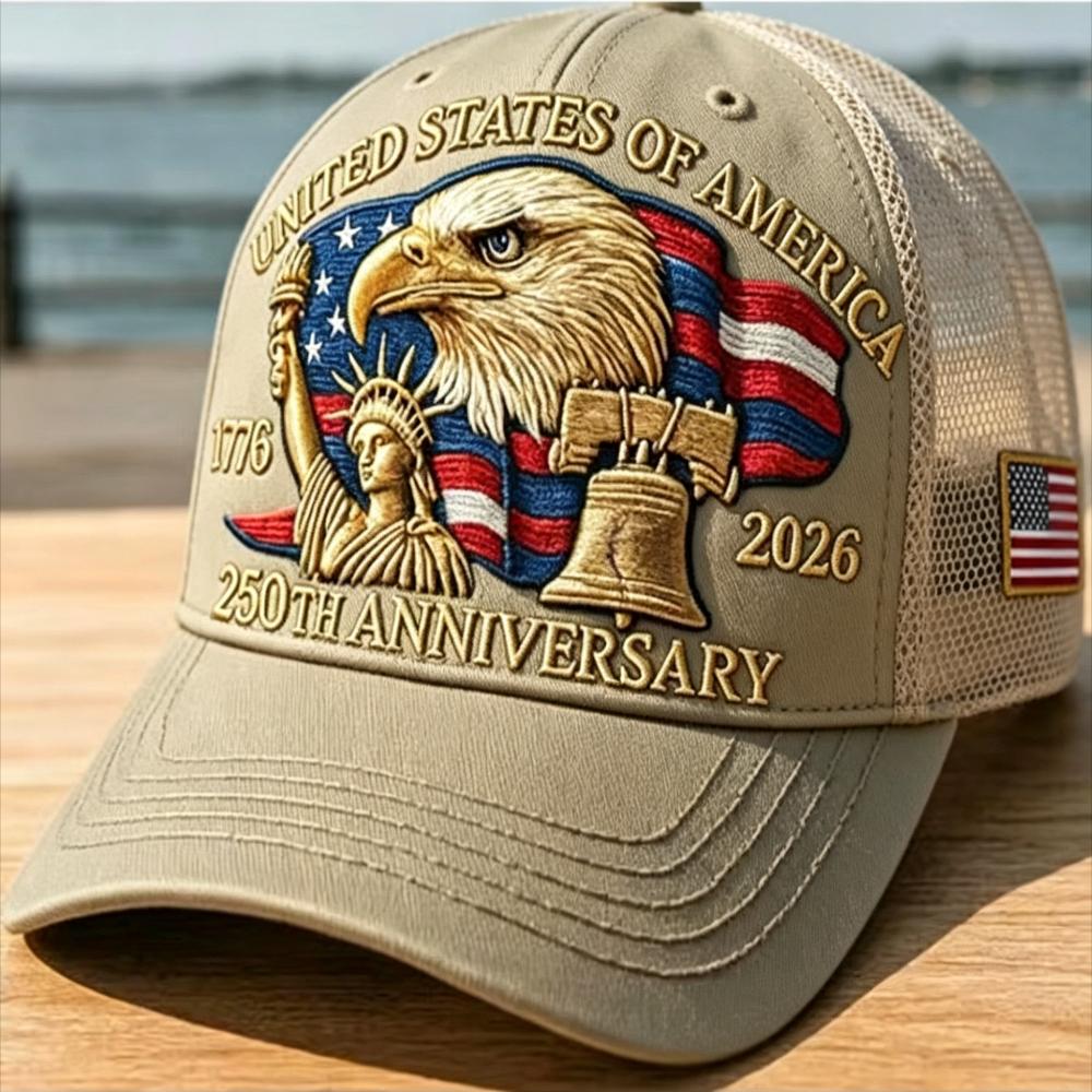 

American 250th Anniversary Eagle Print Baseball Cap Unisex Adjustable Mesh Cap Summer Outdoor Sun Shade Breathable Baseball Caps хакі