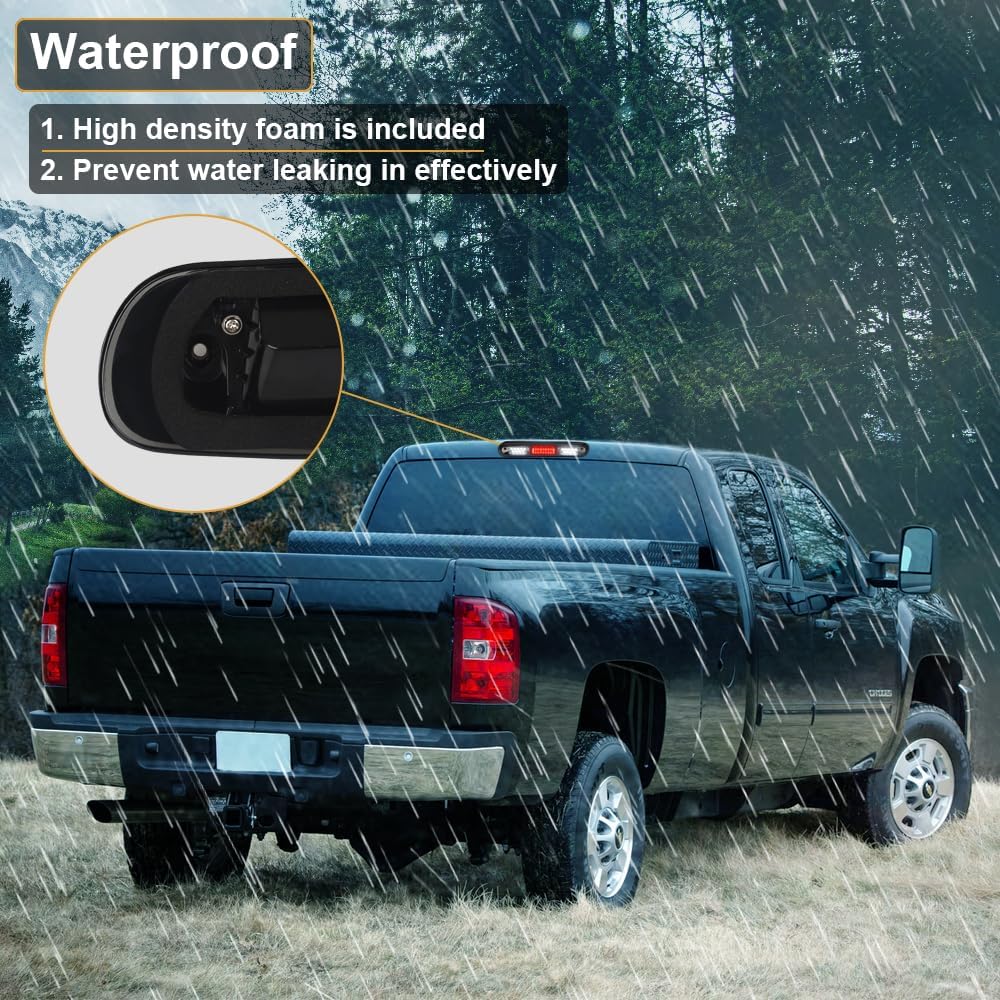 LED 3rd Third Brake Light Smoked Lens with Seal Gasket For 2007-2013 Chevy Silverado GMC Sierra 1500 2500 3500 2500HD 3500HD High Mount Stop Lamp