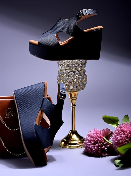 Shoetopia Women & Girls Peep Toe Wedges  Chic Lace-Up Straps | Comfortable Summer Footwear