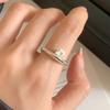 Real  Sterling Silver 18K Gold Zircon Round Opening Rings for Women Vintage Geometric Fine  Minimalist Accessories