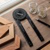 Aluminum Alloy Miter Saw Protractor with Multiple Scales Household Measurement Tool Suitable for Woodworking Metalworking