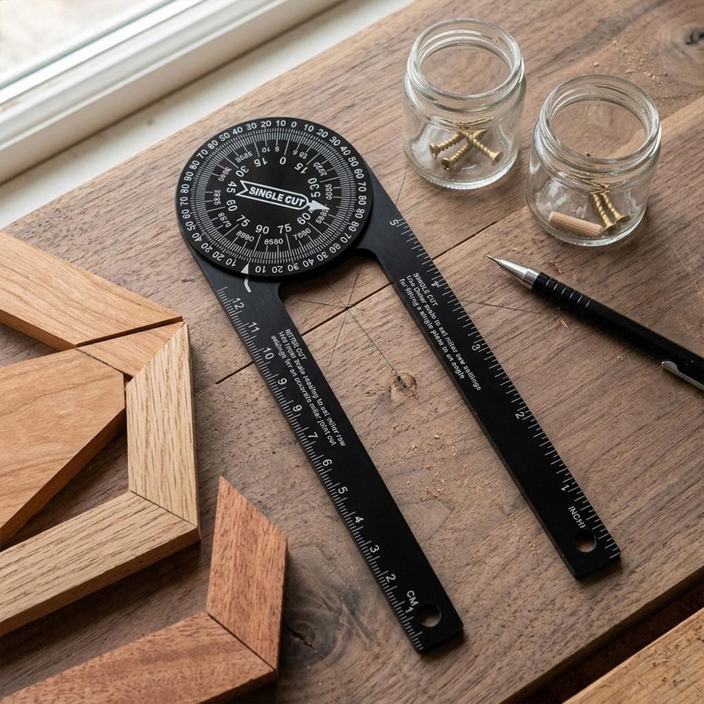 Aluminum Alloy Miter Saw Protractor with Multiple Scales Household Measurement Tool Suitable for Woodworking Metalworking
