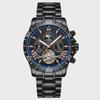 Men Business Casual Mechanical Watch Calendar Week Moon Phase Multifunctional Waterproof Luminous Stainless Steel Wristwatch