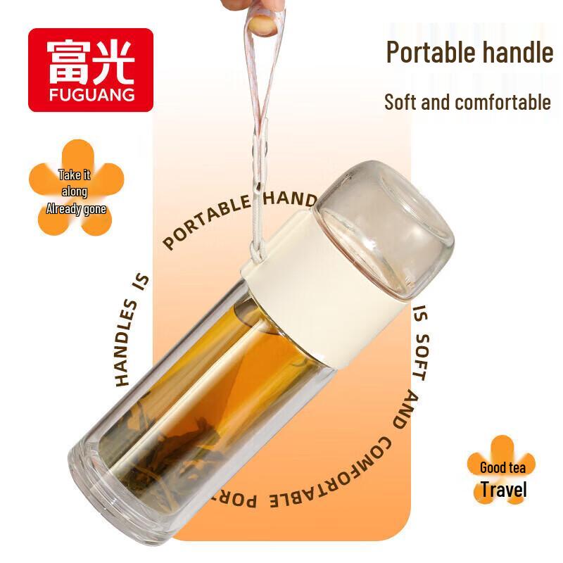 FUGUANG Clear Elegant Double-Layer Glass Tea Infuser Cup G2229-SH