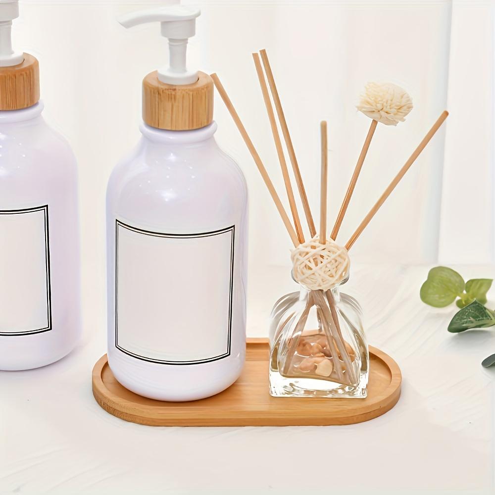3 Pezzi Vassoio Ovale in Bambù - Piatti Multifunzione in Legno Massello per Tè, Trucco e Piante in Vaso Piccole, Scatola Decorativa Portaoggetti con Coperchio