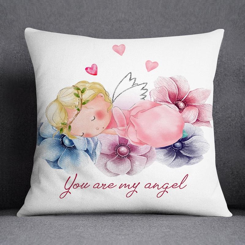 Yoga Little Girl Animal Series Pattern Decorative Pillowcase Square Pillowcase Home Office Ornament