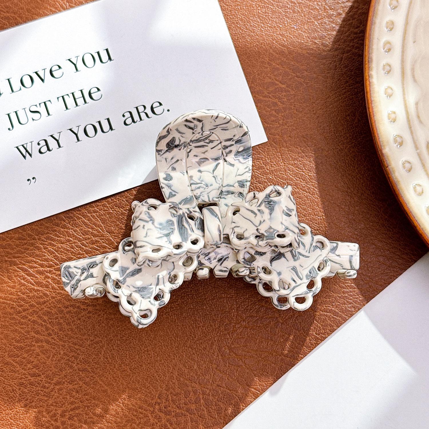 

Trendy Charming And Butterfly Knot Hair Clip In Multiple Colors For Girls Wear Everyday GrayWhite9.6cm