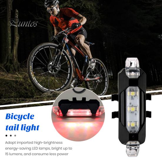Luz trasera LED universal para bicicleta, superbrillante, resistente al agua, recargable vía USB, instalación sencilla, linterna de seguridad para ciclismo trasero de bicicleta