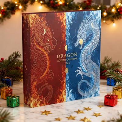 Dragon Themed Advent Calendar 2025 24 Days Acrylic Ornament with Surprise Miniatures Christmas Countdown Decor for Tree & Holiday Display