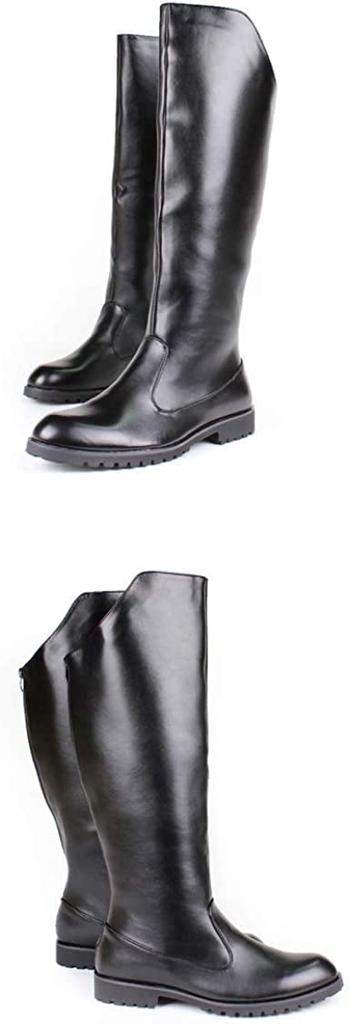 Cnstone Herren Lange Stiefel, Reitstiefel, Jockeystiefel, Reiterschuhe, Militärstil, Cosplay, Mode, Visual Kei, Gothic-Stil (Größe 43/26.5cm)
