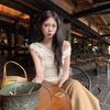 Fashion French Pure Desire Wind Streamer Off-shoulder Short Sleeve Summer Slim and Thin Temperament Foreign Versatile Top Trendy Ins