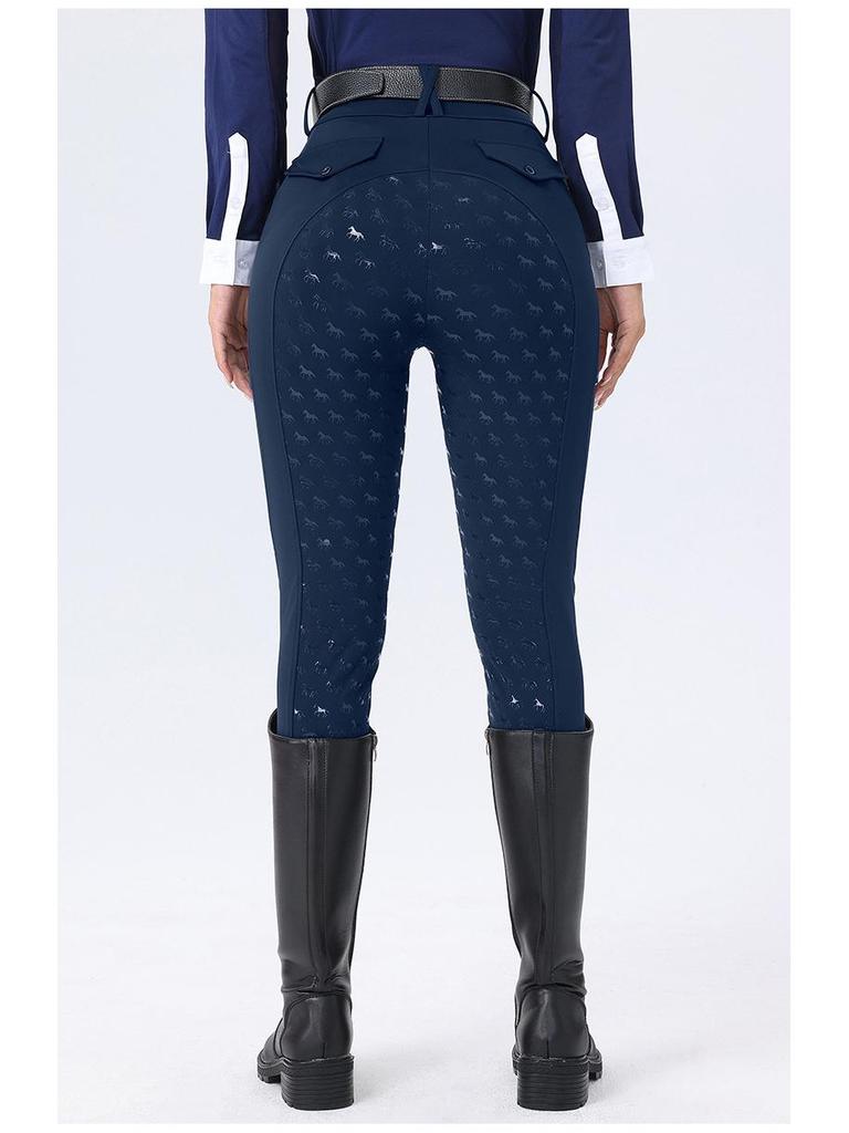 Dámské silikonové protiskluzové rajtky s celosedem: Prodyšné, Rychleschnoucí, Odvádějící vlhkost, Vysoce elastické jezdecké kalhoty