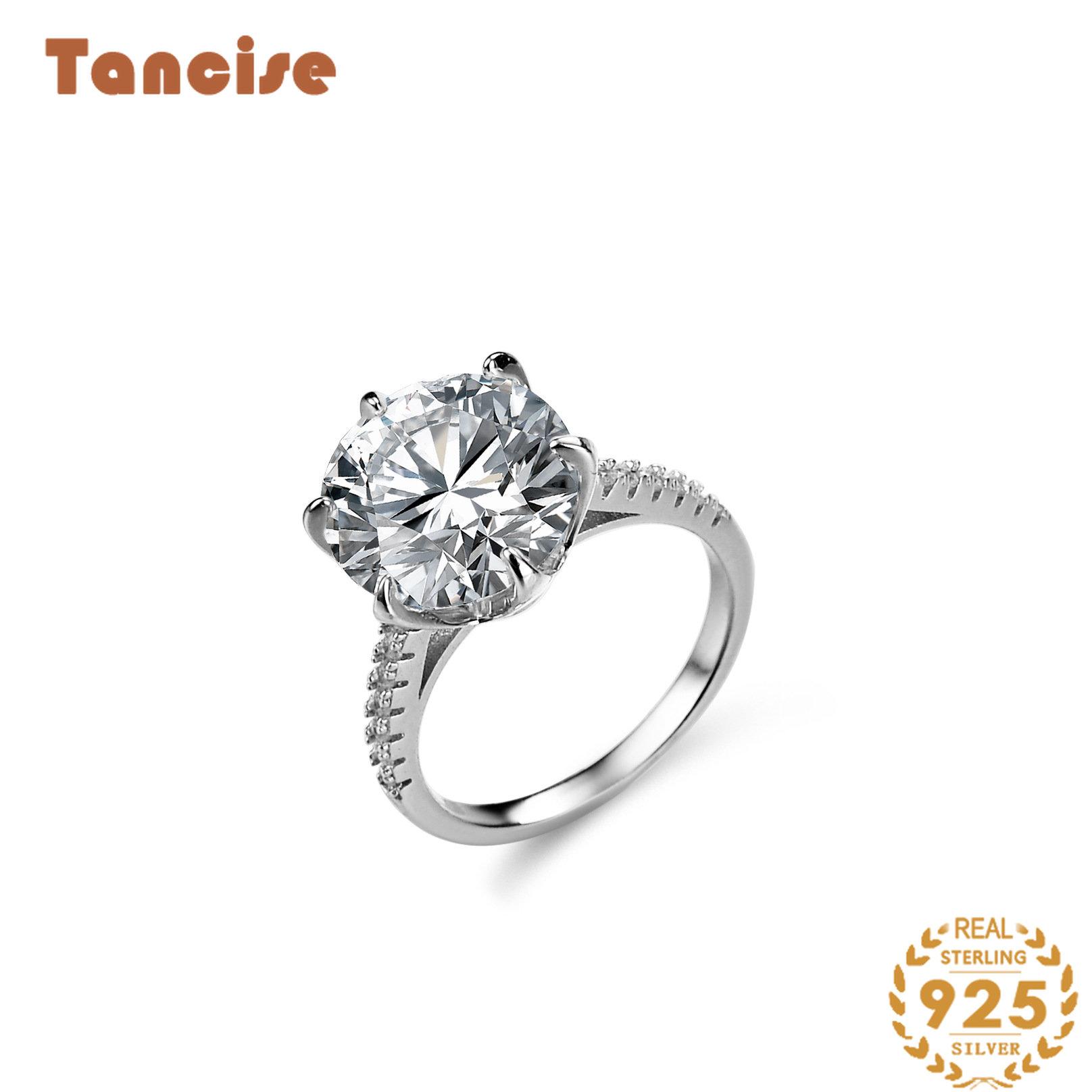 Tancise klasszikus moissanite ezüst gyűrű női ékszer esküvői ígéret party ajándék_voghion.com